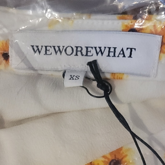 Anthropologie WeWoreWhat Mini Slip Skirt Ditsy Daisies in Ivory‎ Multi, XS - Picture 5 of 9